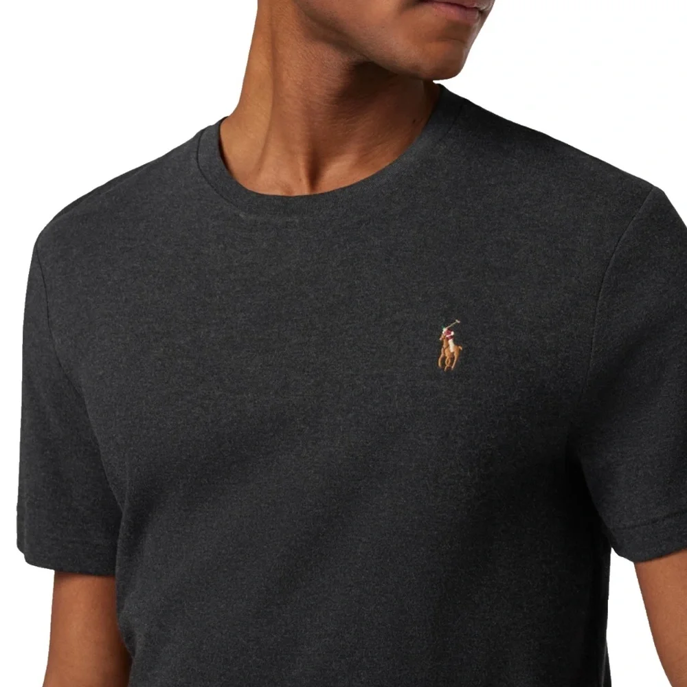 Polo Ralph Lauren custom fit gray marled jersey crewneck short sleeve Tee Size S